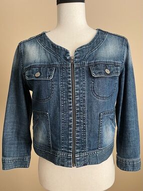 Uniqlo - Washed Blue Denim Zip Jacket - Medium